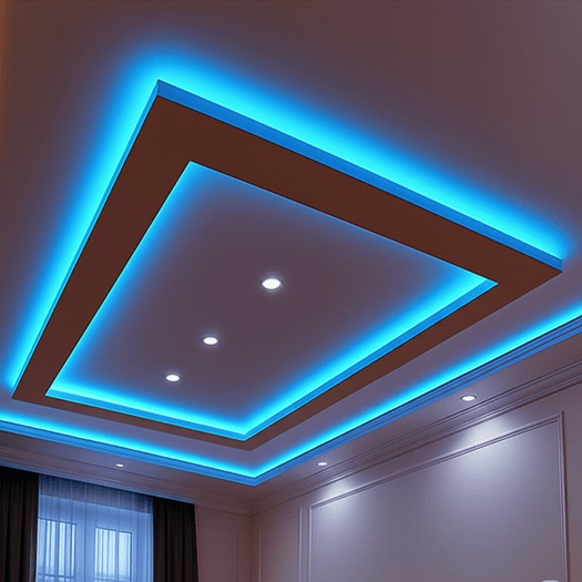 Tire asma tavan ustası – Led isikli örneği